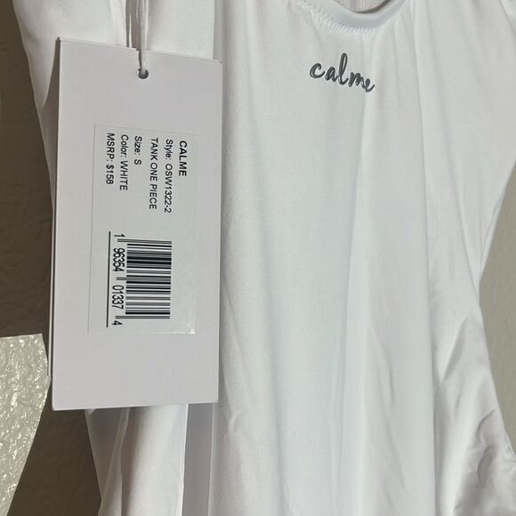 NWT Johnny Was Calme Tank One Piece Swimsuit Bright White Small - Picture 9 of 11